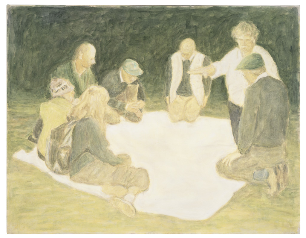 Seven Figures with a White Mantle