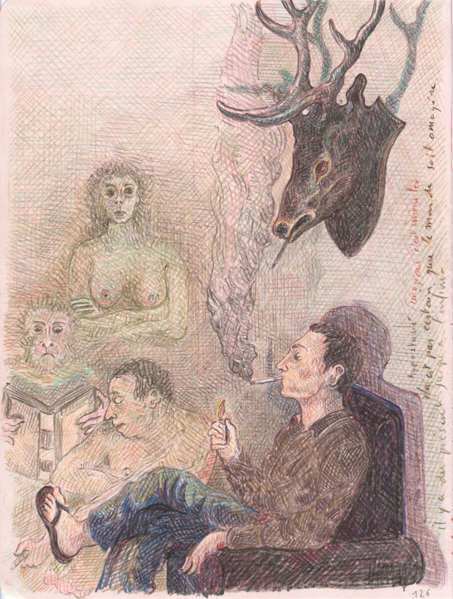 Les psychopompes: cerf psychopompe ⇒ ⊂ Fèces polymorphe ⇒ ⊂ Cyclope formée